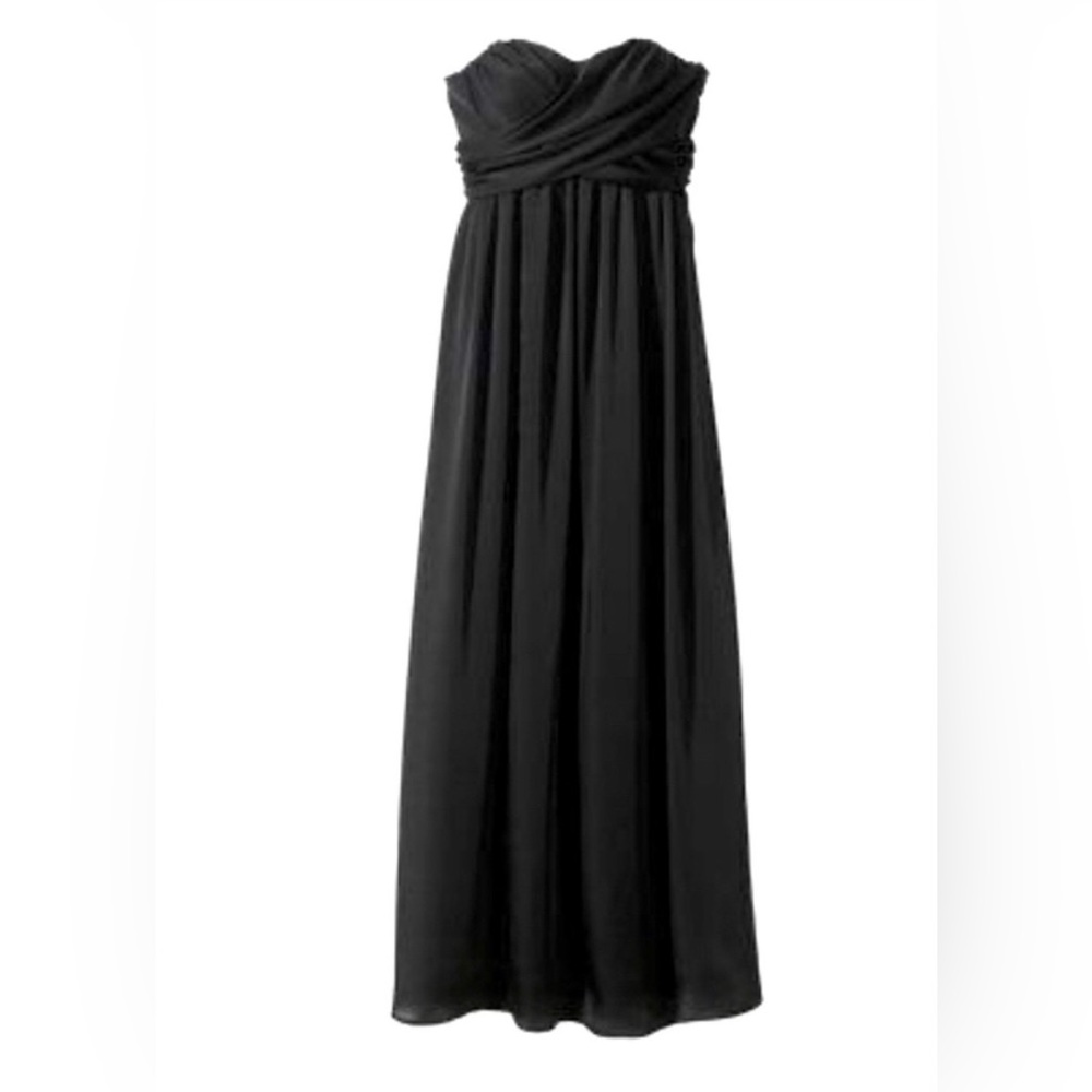 Black Strapless Bridesmaid Dress